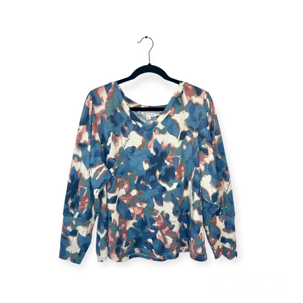 Zac & Rachel Abstract Puffy Sleeve Top